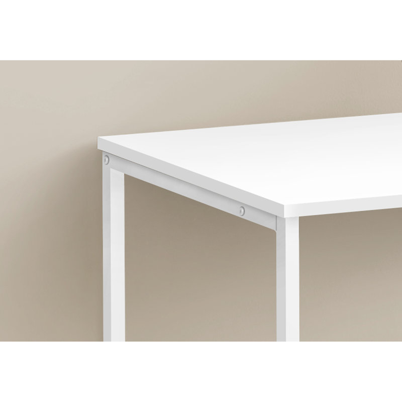 Bureau d'ordinateur de 40 po avec stratifié blanc et rangement pour meubles de bureau à domicile en stratifié, espace