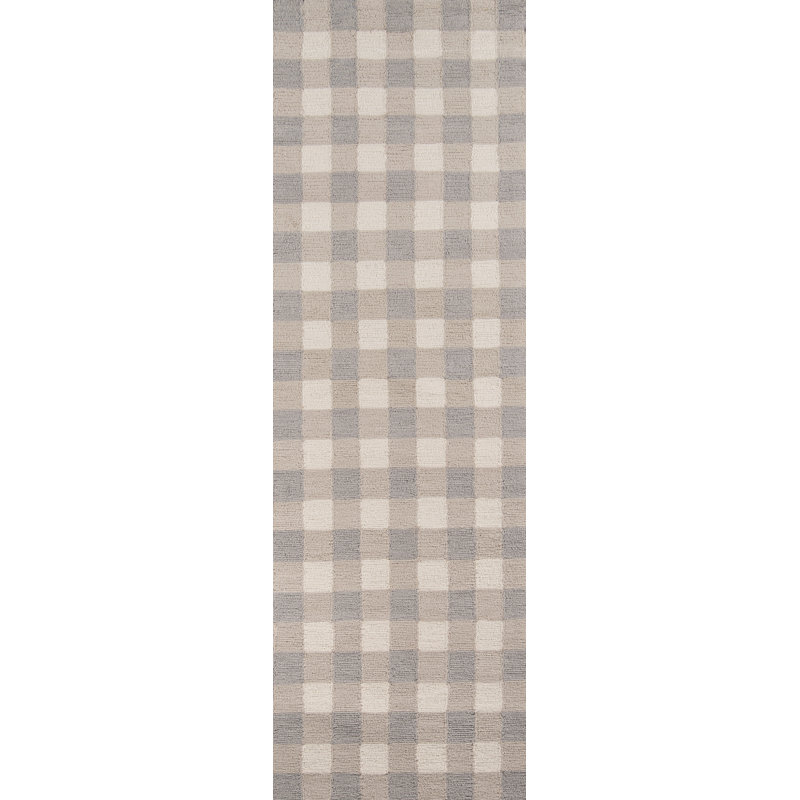 Zager Hand Hooked Plaid Indoor Rug, Runner 2'3" x 7'6"
