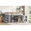 Lit escamotable en bois avec tiroirs et armoires de rangement-760165198
