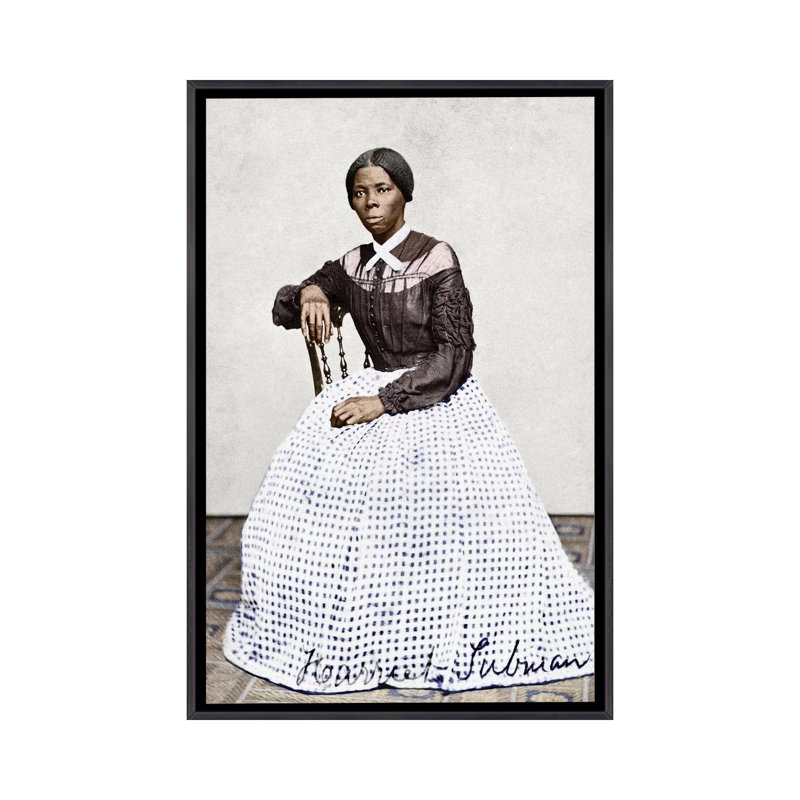 « Harriet Tubman (C1823-1913) » par Benjamin Powelson-impression, H 26 po x l 18 po x 1,5 po, Toile avec cadre noir patiné