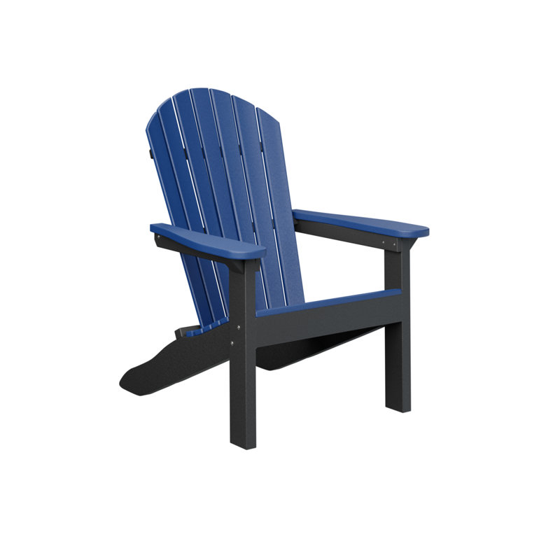 Berlin Gardens Comfo Back Adirondack Chair, Pacific Blue/Black