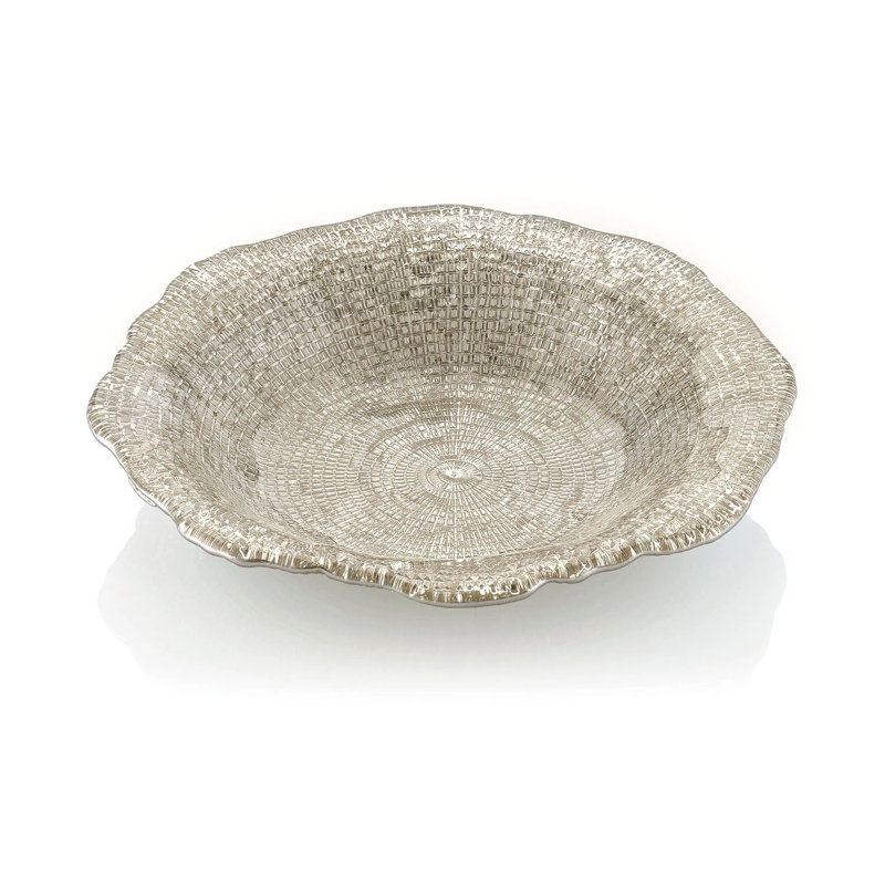 Diamante' Soup Dish Cm 24 Beige/Chrome Decoration