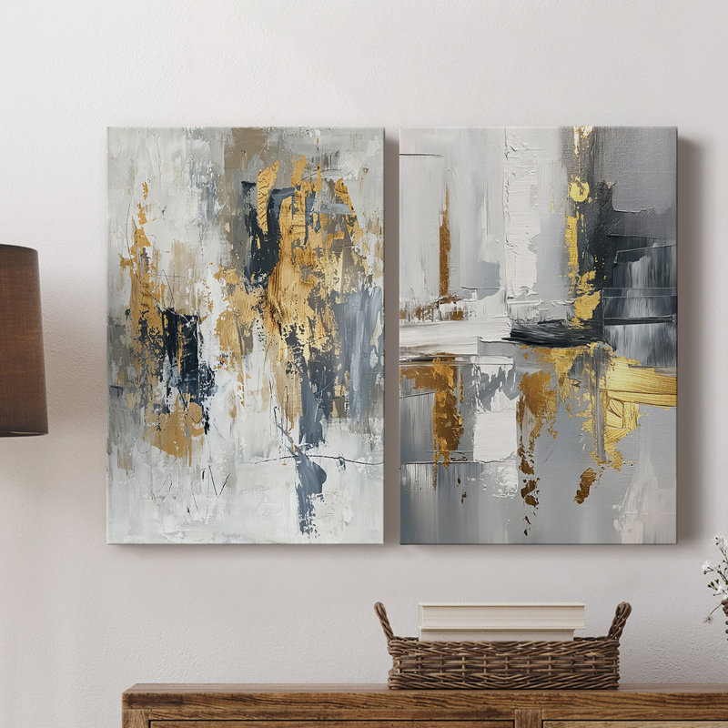 ABSTRACT Series CDLxxxix - Toile tendue avec châssis de qualité supérieure - Prêt à être accroché, H 18 po x l 24 po