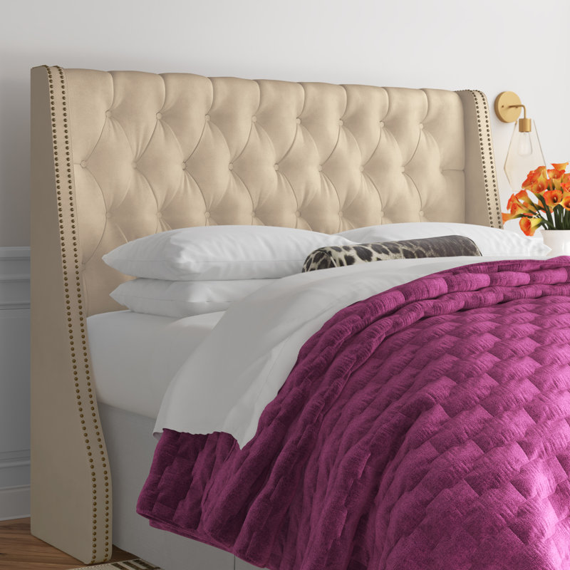 Crosston Upholstered Headboard, California King, Classic Pearl Performance Velvet, Velvet