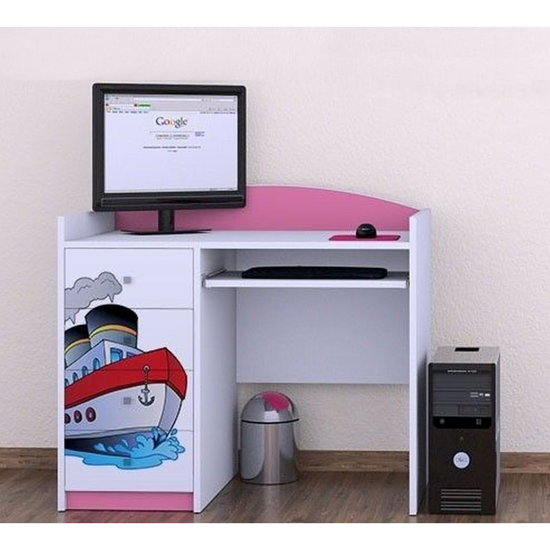 Hiro 100cm Computer Desk, Pink