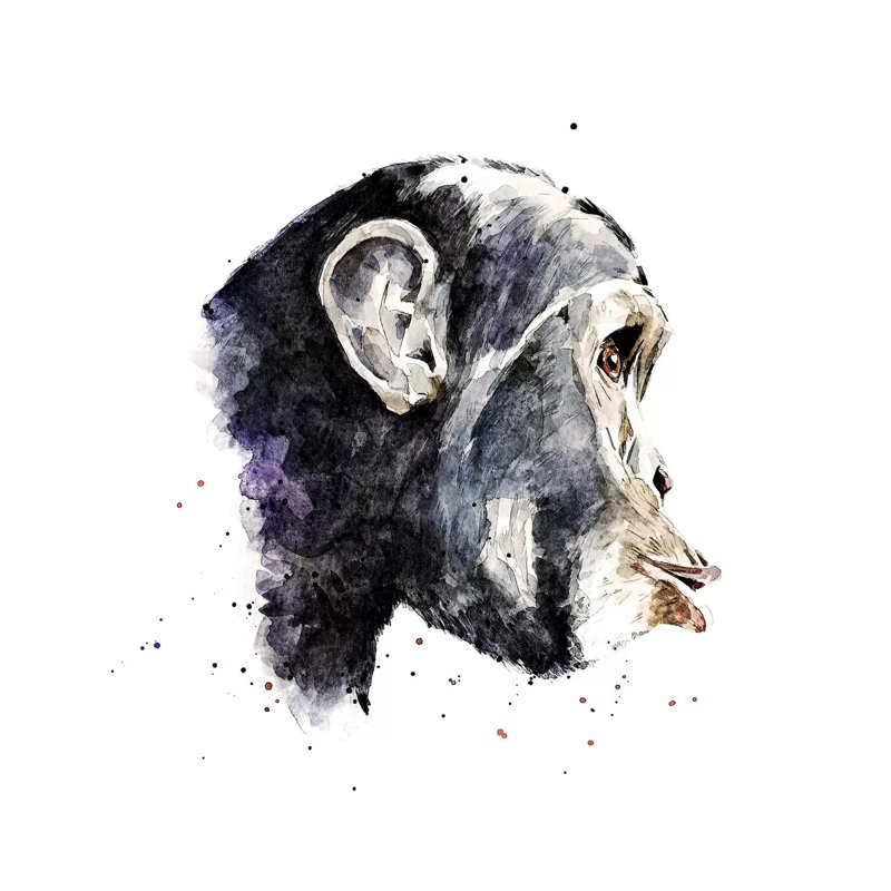 Chimp 1 Piece Wall Art on Canvas, 45.72 cm H x 45.72 cm W x 1.91 cm D, Wrapped Canvas