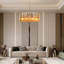 Lustre tambour 12 lumières avec abat-jour en verre 35,4 po Friedhardt-1579966213
