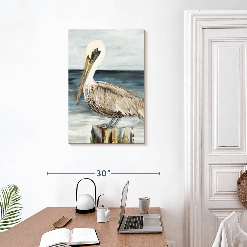 Brampt Muted Perched Pelican, 30" H x 20" W