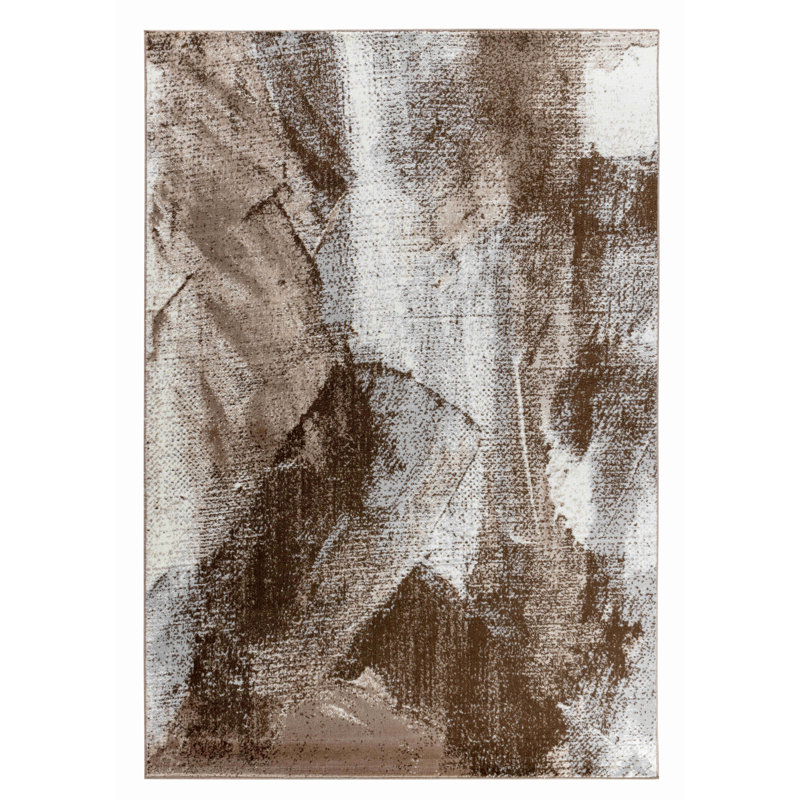 4' X 6' Brown Abstract Area Rug