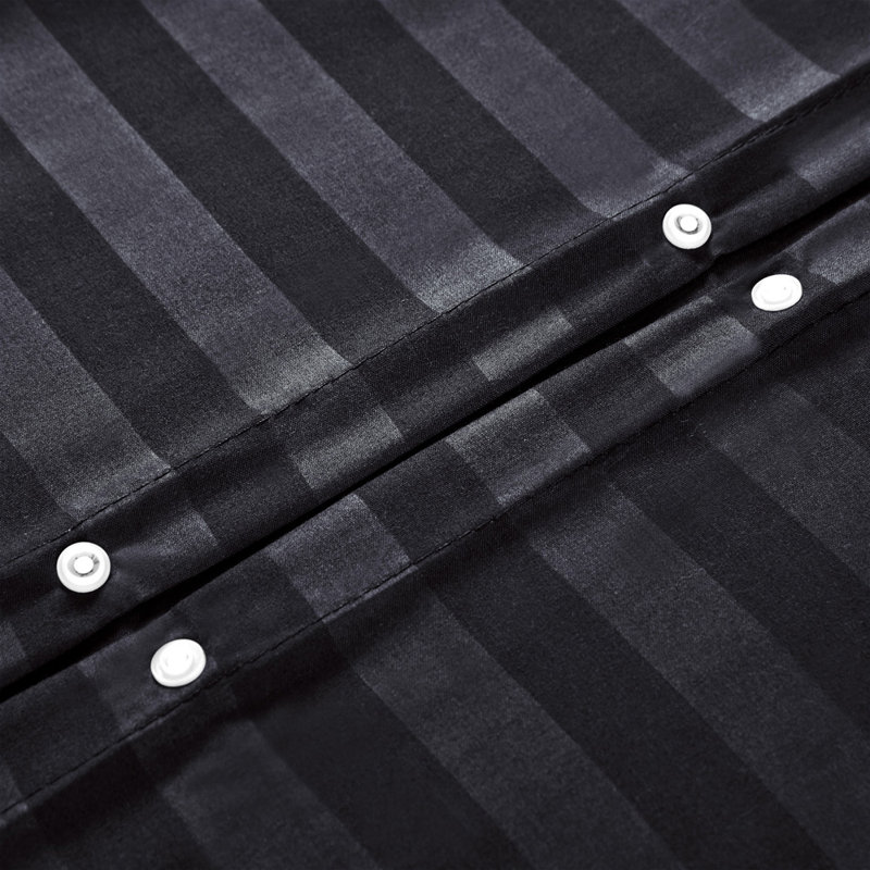 Microfibre 250 Thread Count Reversible Modern & Contemporary Reversible Duvet Cover Set, Black, Kingsize