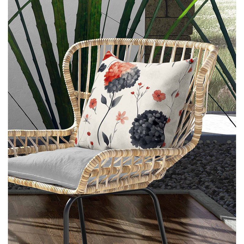 Softbloom intérieur / extérieur 16 x 16, Beige/rouge, Carré 16 po