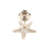 5" Silver Brass Starfish Tabletop Candle Holder