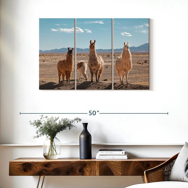 Four Llamas, 24" H x 38" W