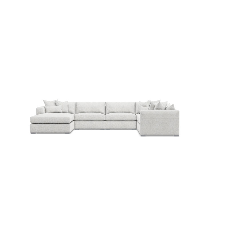 Sectional, Cream Polyester