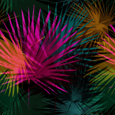 Flannory, feuilles de palmier tropicales, jungle
