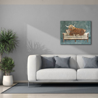  «Cowches 3» par Cindy Jacobs, art mural sur toile, 34 po x 26 po