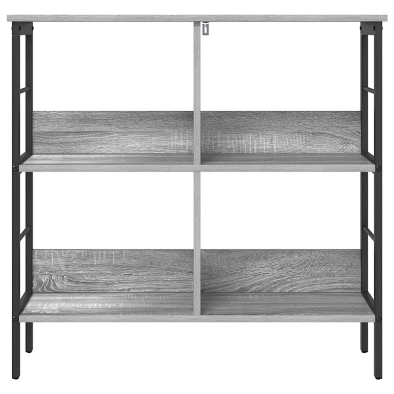 82cm W Steel Etagere Bookcase, Grey Sonoma, (2 Shelves) 79cm. H x 82cm. W x 32cm. D