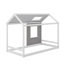 Lit plateforme simple de style maison avec toit et fenêtre-2033491024