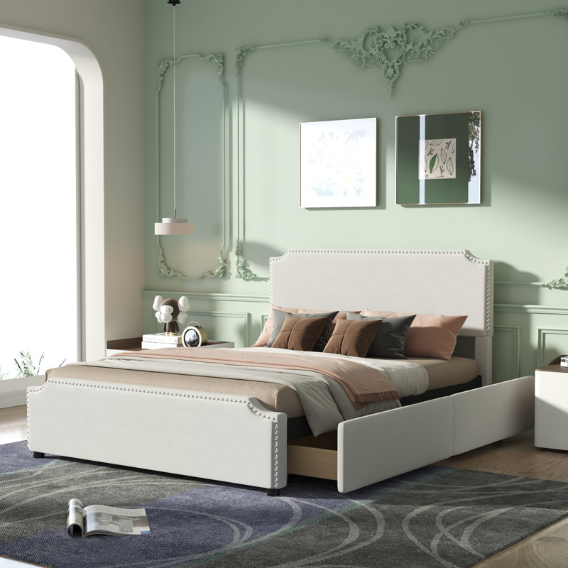 Grand lit standard Alexxander, Beige