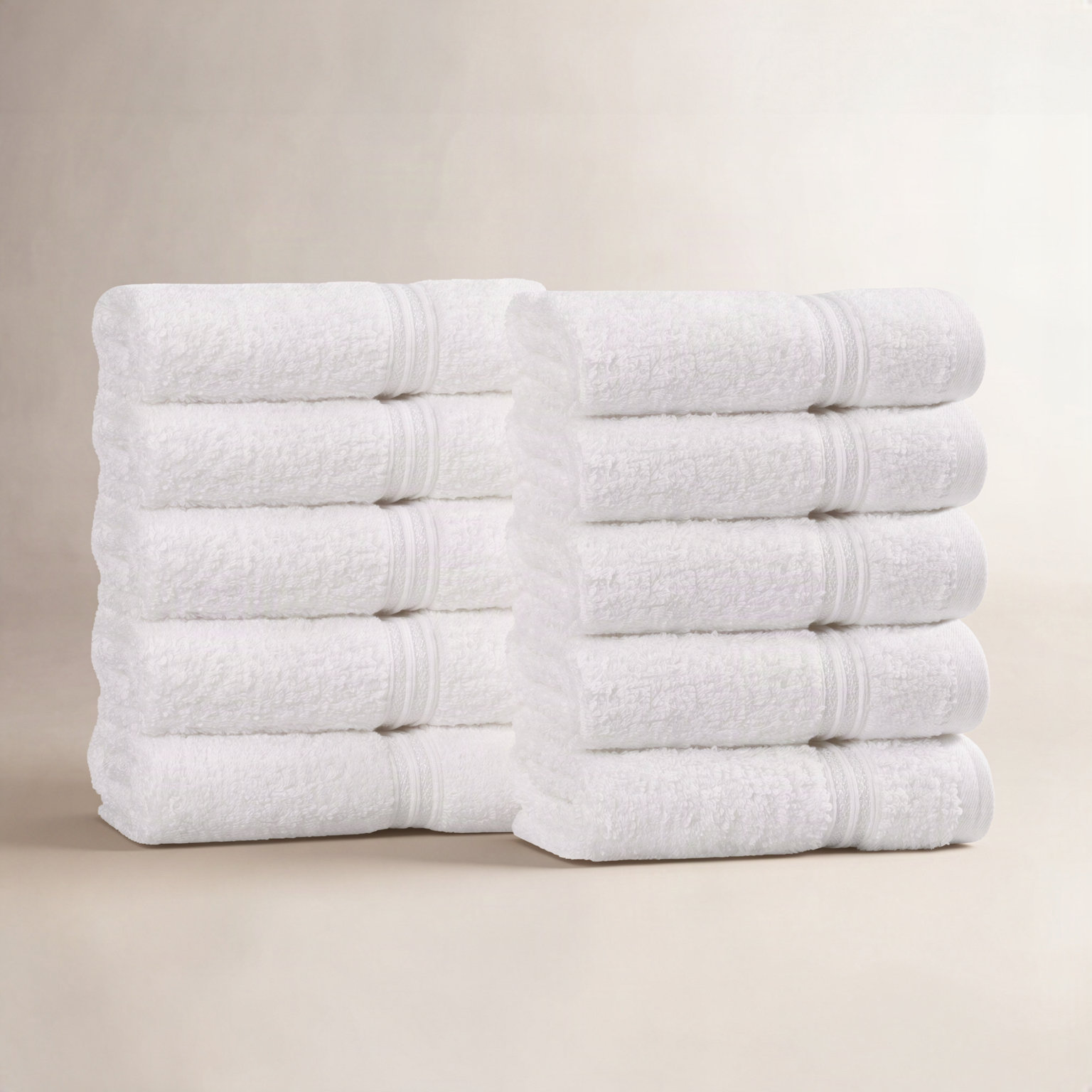 Oleg Egyptian Cotton Washcloth Set, White