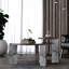 Ensemble de table basse / de bout Modern - panneau de fibres à densité moyenne plaqué noyer, base en pierre frittée - noyer
