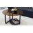 Round Coffee Table Amber-Tinted Tempered Glass Accent Table For Living Rooms