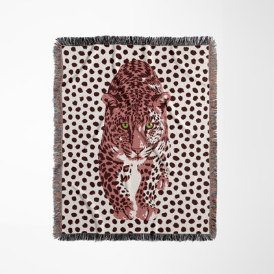Inky Leopard Cotton Blend Blanket Throw