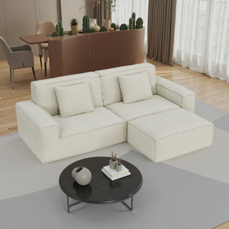 Canapé modulaire Zufferey, Tissu beige