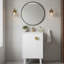 Ensemble de meuble-lavabo simple autoportant avec portes à fermeture douce-549984555