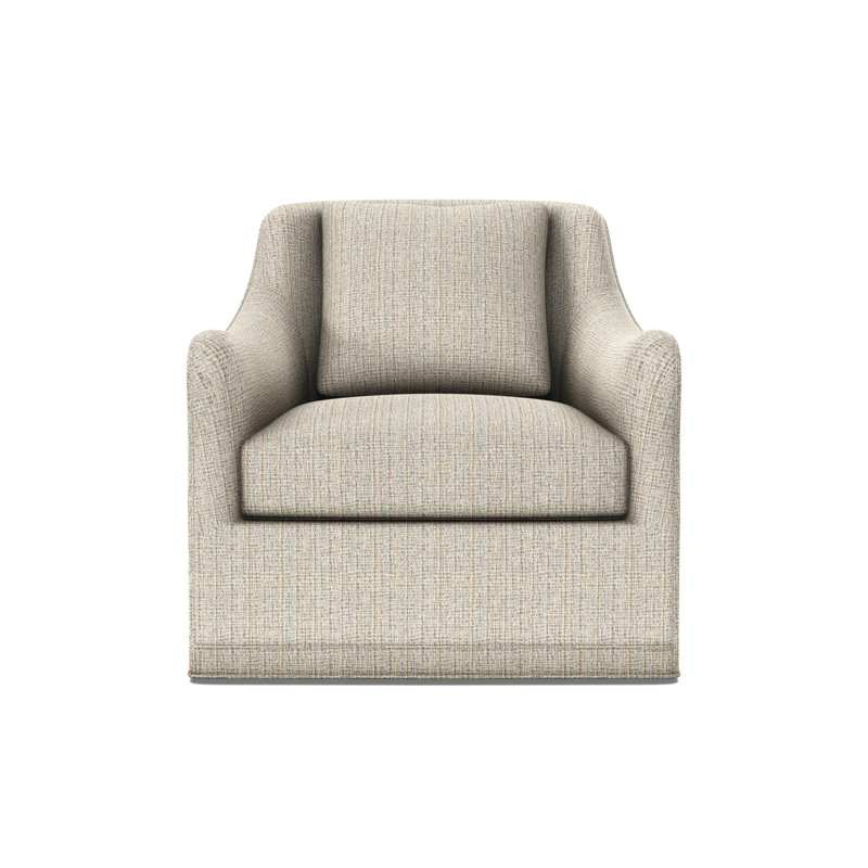 Arcadia Sculpted Arm Swivel Chair, Steady Fog