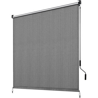 LIFERUN 240cm W x 3cm D Polyester Cover Retractable Patio Awning