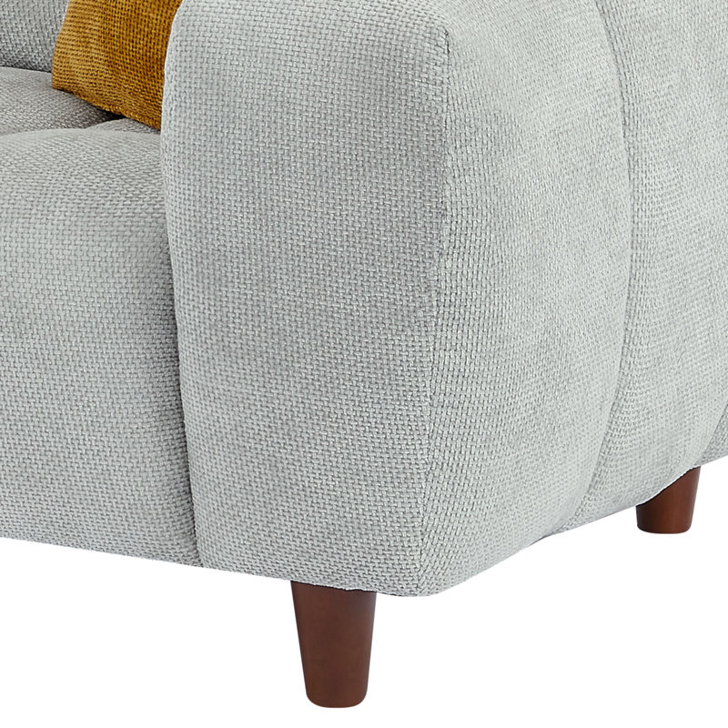 Canapé-lit modulaire convertible Marshmallow de style crème avec repose-pieds, Tissu gris clair