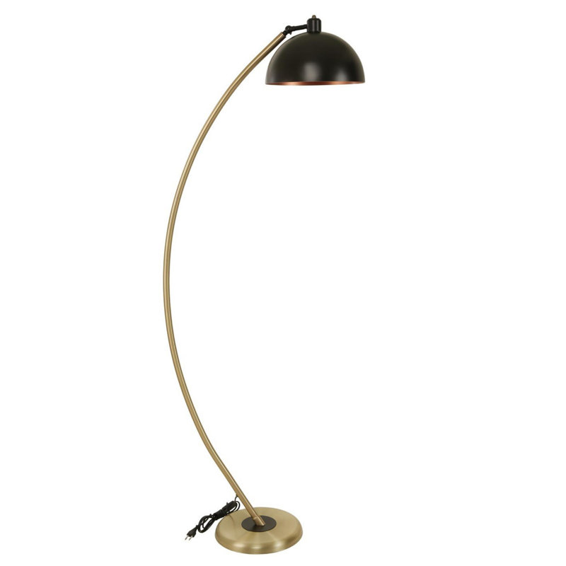 Luro Elegant Adjustable Floor Lamp with Metal Body, Gold & Black Finish, 67.0 inches Tall | E27 Socket, Max 60W | Durable Electrostatic Oven Dried Paint | Perfect for Living Room, Bedroom, or Office Decor