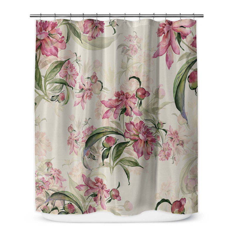 Defuria Floral Shower Curtain, 90" H x 70" W