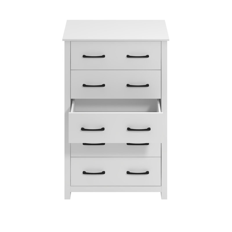 Commode 5 tiroirs H 46,7 po Walter, Blanc mat