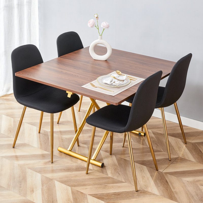 Table de salle à manger multifonctionnelle à texture de grain de bois