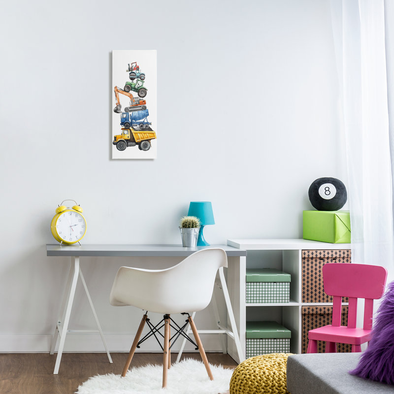 Keep Keep Construction Construction Stack Canvas, conception par Christine Simpson Art, H 24 po x l 10 po