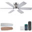 Ventilateur de plafond 46 po à 6 pales avec ensemble d'éclairage et télécommande-1302087474