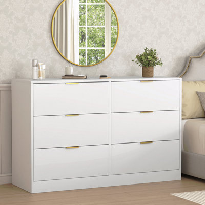 6-Drawer Dresser, Simply Modern Style, Chest Of Drawers For Bedroom, Living Room, Hallway, And Entryway - Large Storage Cabinet (Dresser/Chest)