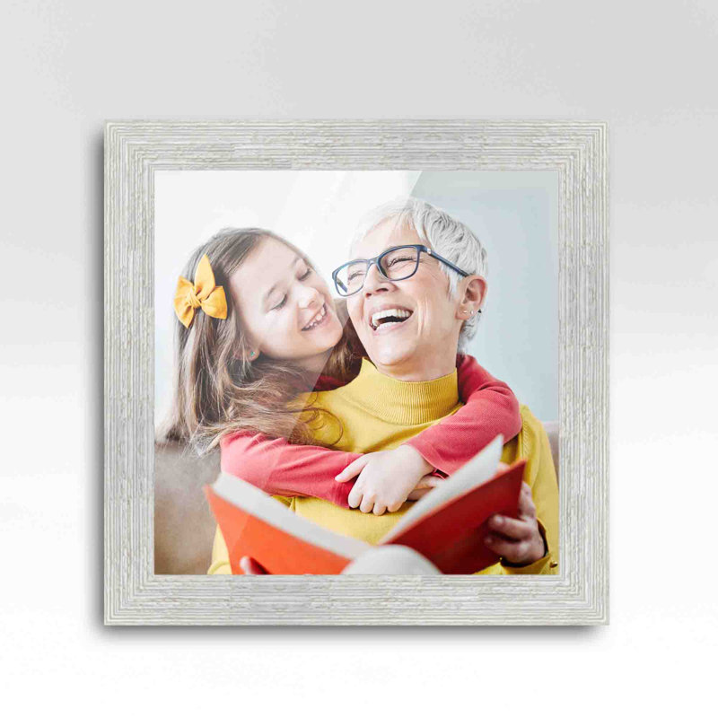 Cadre photo en bois massif Mattew, Blanc, 17 po x 17 po