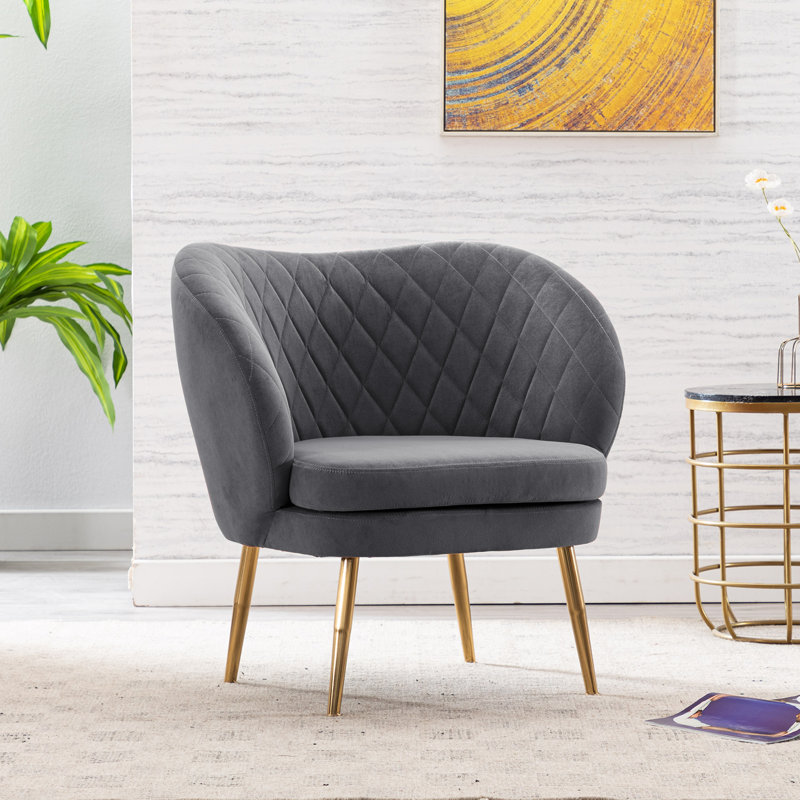 Fauteuil demi-tonneau l 32 po, Gris