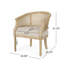 Fauteuil d'appoint de style champêtre beige avec sangles de canne - siège d'appoint rembourré en bois d'hévéa-1481550411