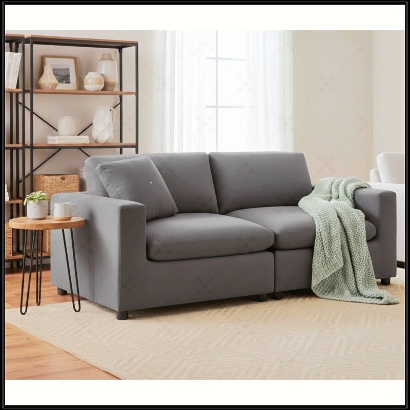 Canapé modulaire Cassandra avec tissu durable et confort moelleux, parfait pour les espaces familiaux et les animaux de compagnie.