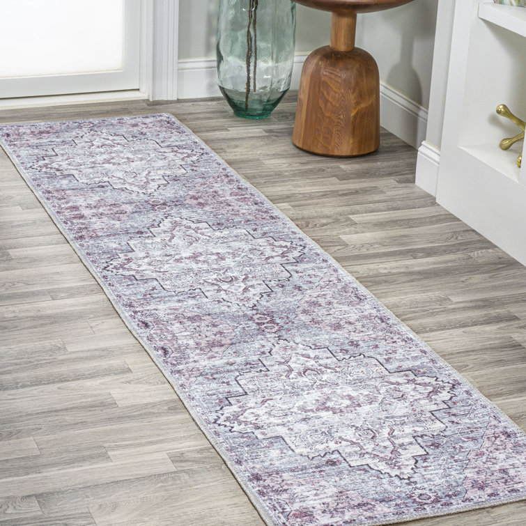Didim Boho Medallion Machine-Washable Gray/Purple Rug