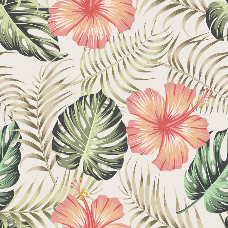 «Fairwood Floral Floral Leaves», impression sur toile tendue, H 12 po x l 12 po