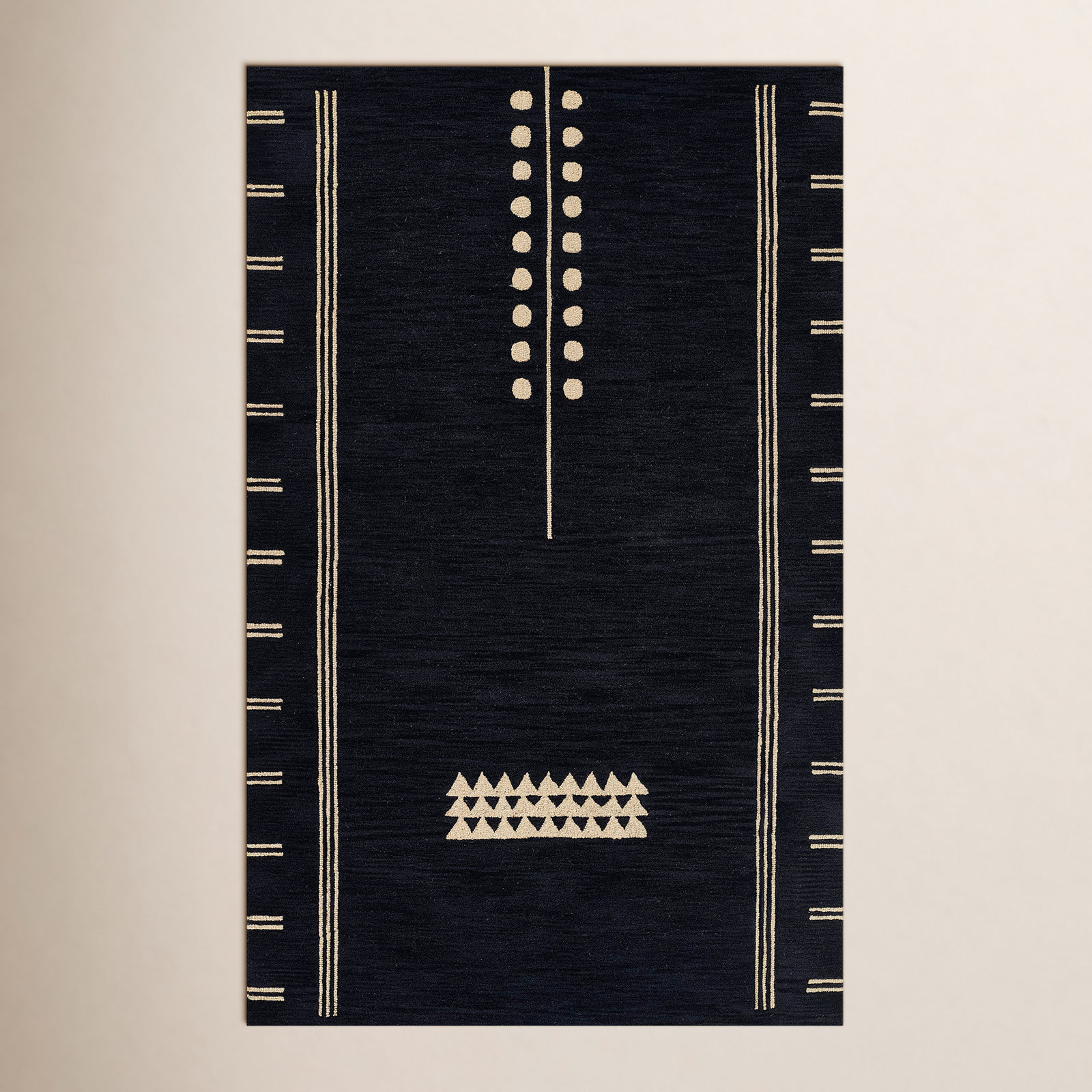 Sameer Hand Tufted Wool Navy/Sand Rug, Rectangle 8' x 10'