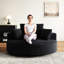 Fauteuil pivotant à 360° Fluffy Modern Sleeper 55''l en velours côtelé et mousse chenille, idéal pour la maison. Facile à installer, il est livré avec un coussin et offre un soutien simple et efficace.
