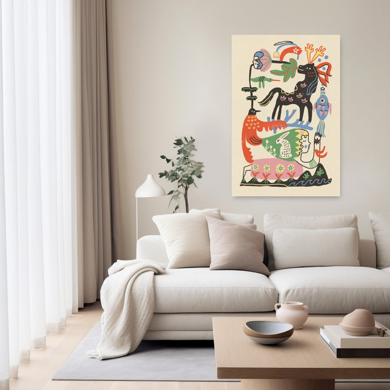 Impression d'art mural enchanté «Folk Art», 60" H x 40" W