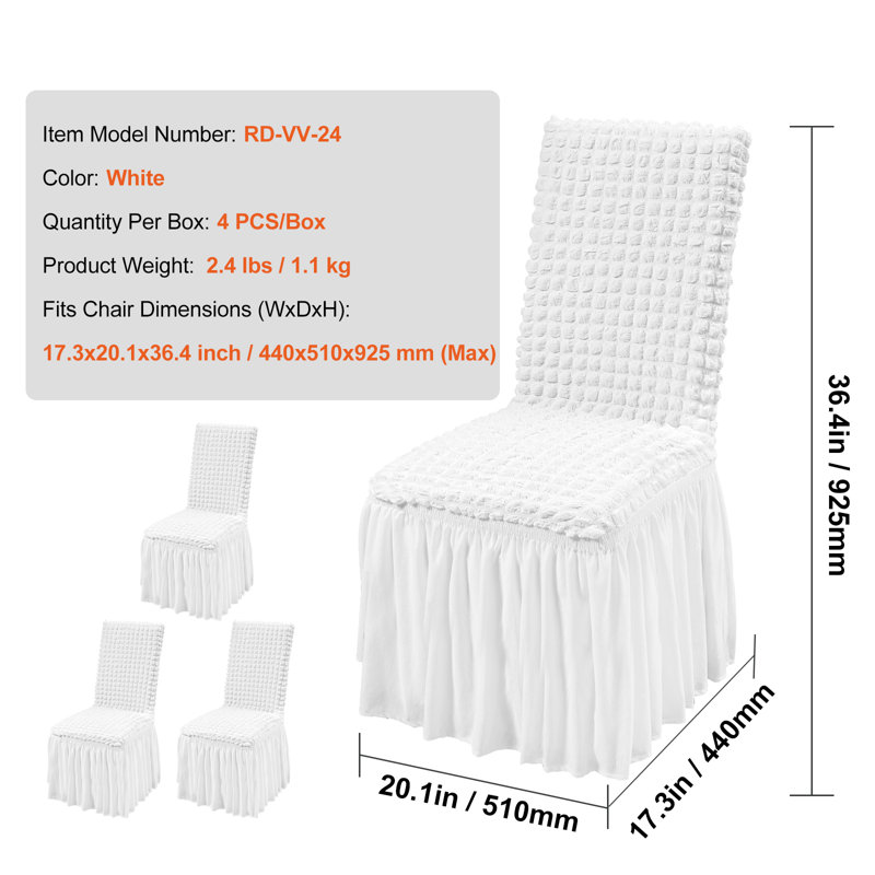 Polyester Folding Chair Covers, White