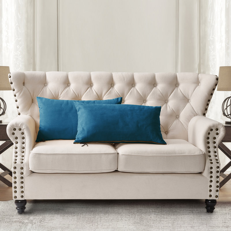 Suede Reversible Pillow Cover, Blue Wing Teal